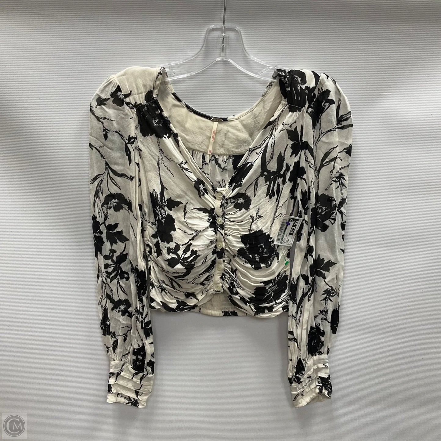 Top Long Sleeve By Free People In Black & Cream, Size: Xs