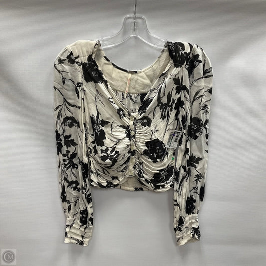 Top Long Sleeve By Free People In Black & Cream, Size: Xs