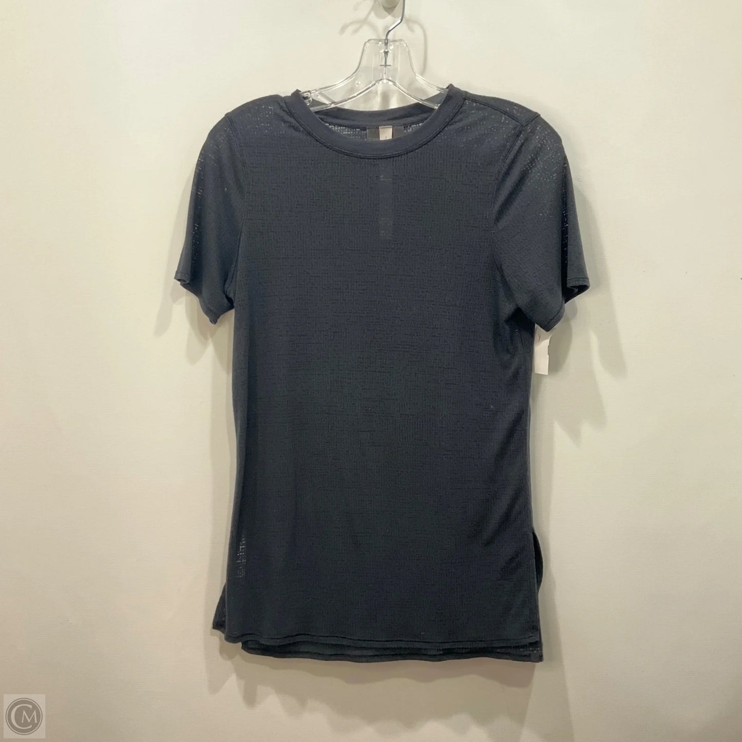 Athletic Top Short Sleeve By Lululemon In Black, Size: 2