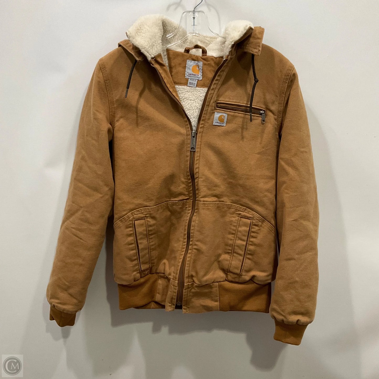 Coat Faux Fur & Sherpa By Carhartt In Brown, Size: Xs