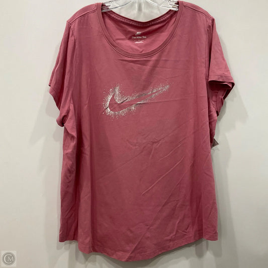 Top Short Sleeve By Nike Apparel In Pink, Size: 2x