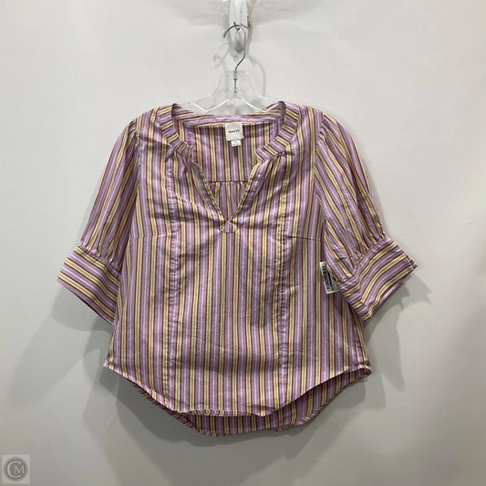 Top Short Sleeve By Maeve In Striped Pattern, Size: M