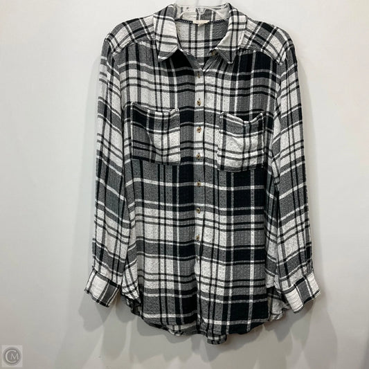 Top Long Sleeve By Pilcro In Plaid Pattern, Size: M