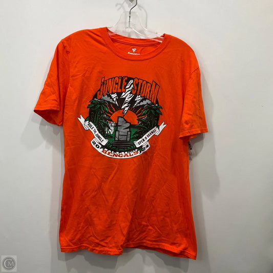 Top Short Sleeve By Fanatics In Orange, Size: M
