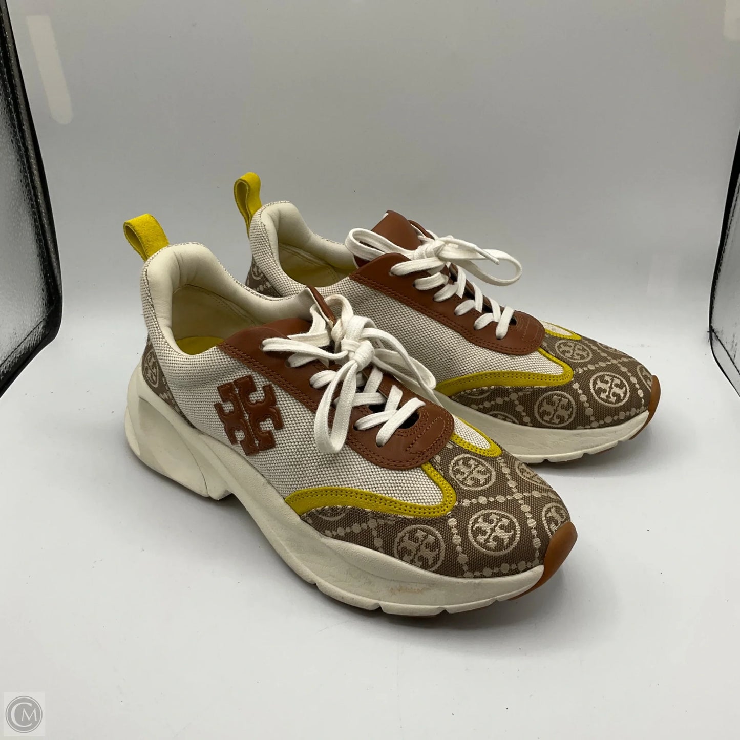 Shoes Designer By Tory Burch In Brown & Cream, Size: 9