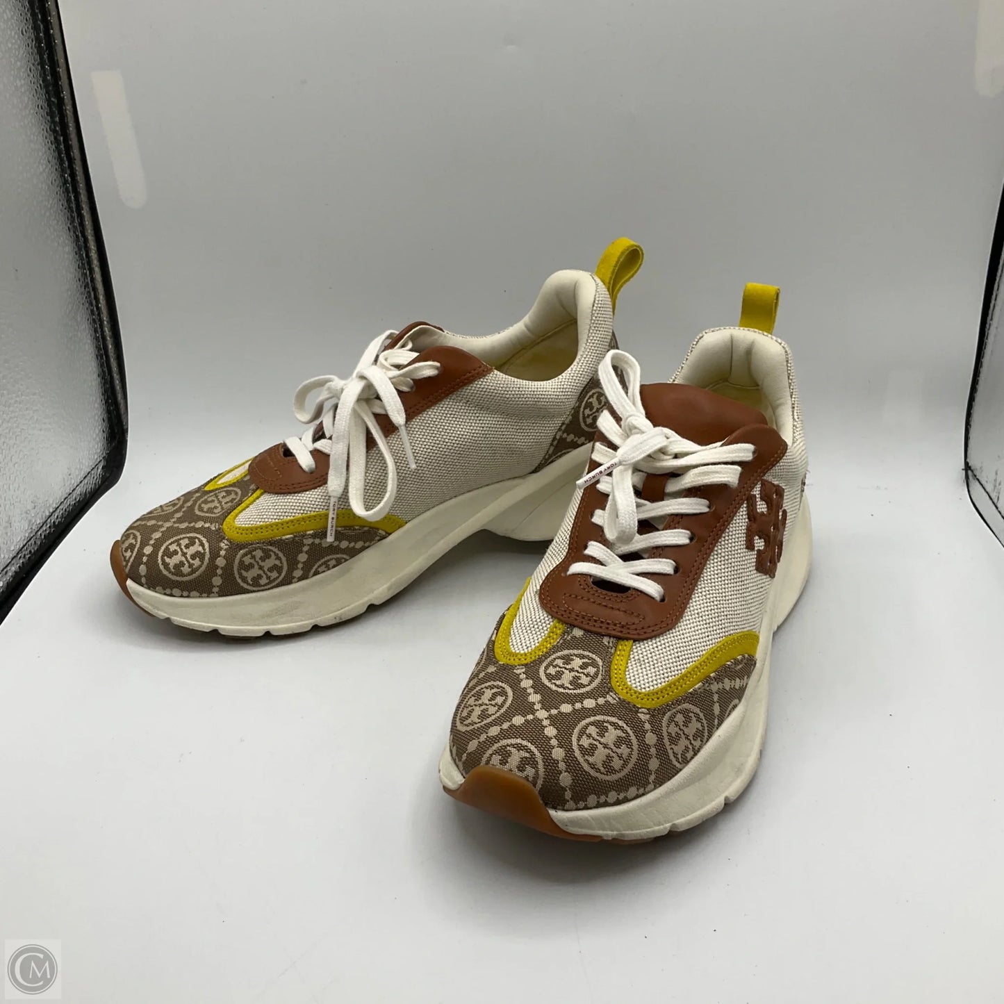 Shoes Designer By Tory Burch In Brown & Cream, Size: 9