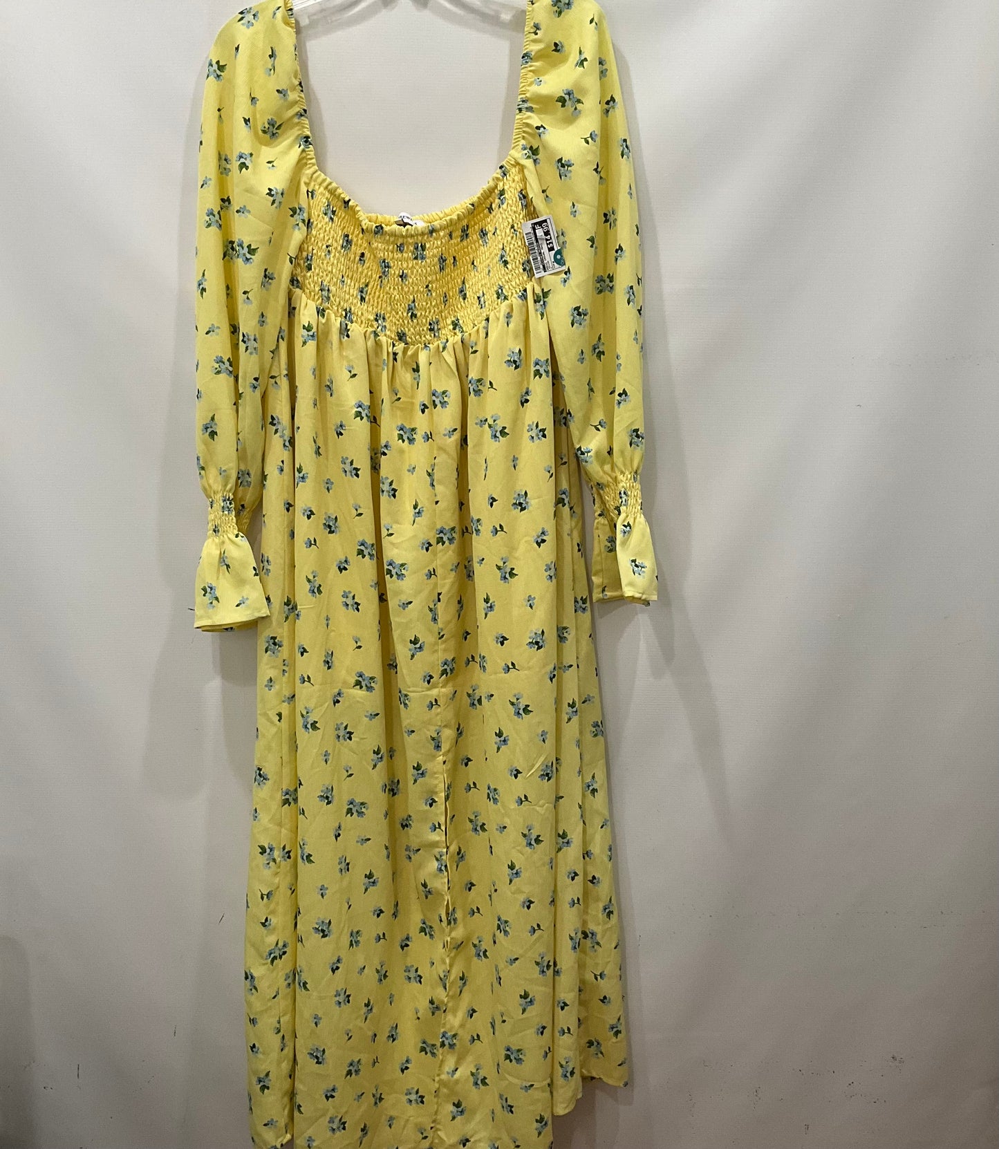 Yellow Dress Casual Maxi Clothes Mentor, Size M