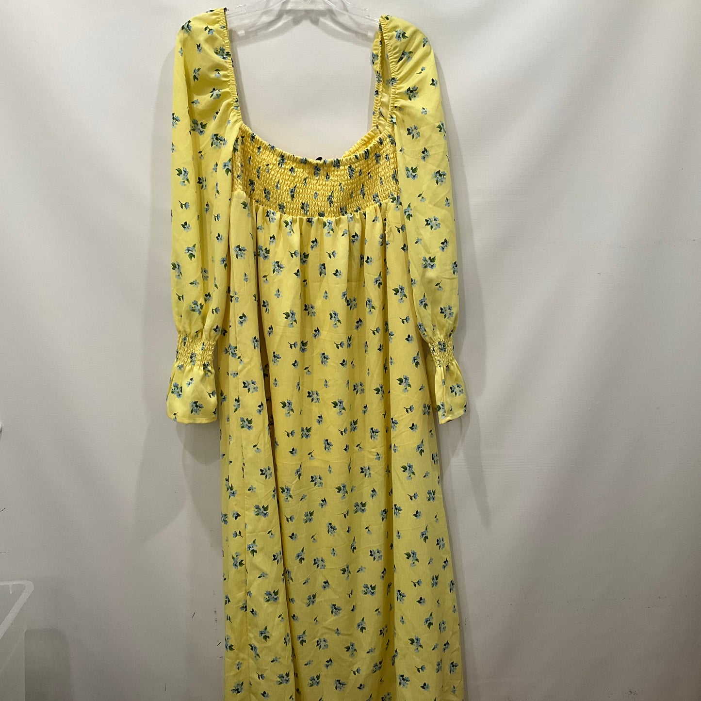 Yellow Dress Casual Maxi Clothes Mentor, Size M