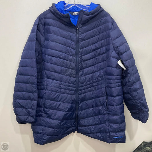 Jacket Puffer & Quilted By Lands End In Blue, Size: 2x
