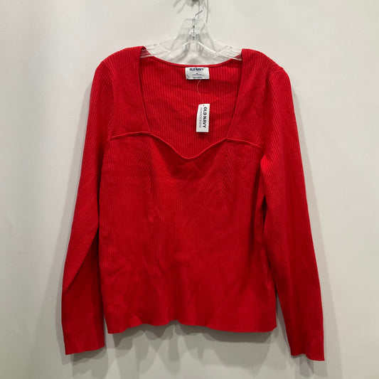 Top Long Sleeve Basic By Old Navy In Red, Size: Xxl
