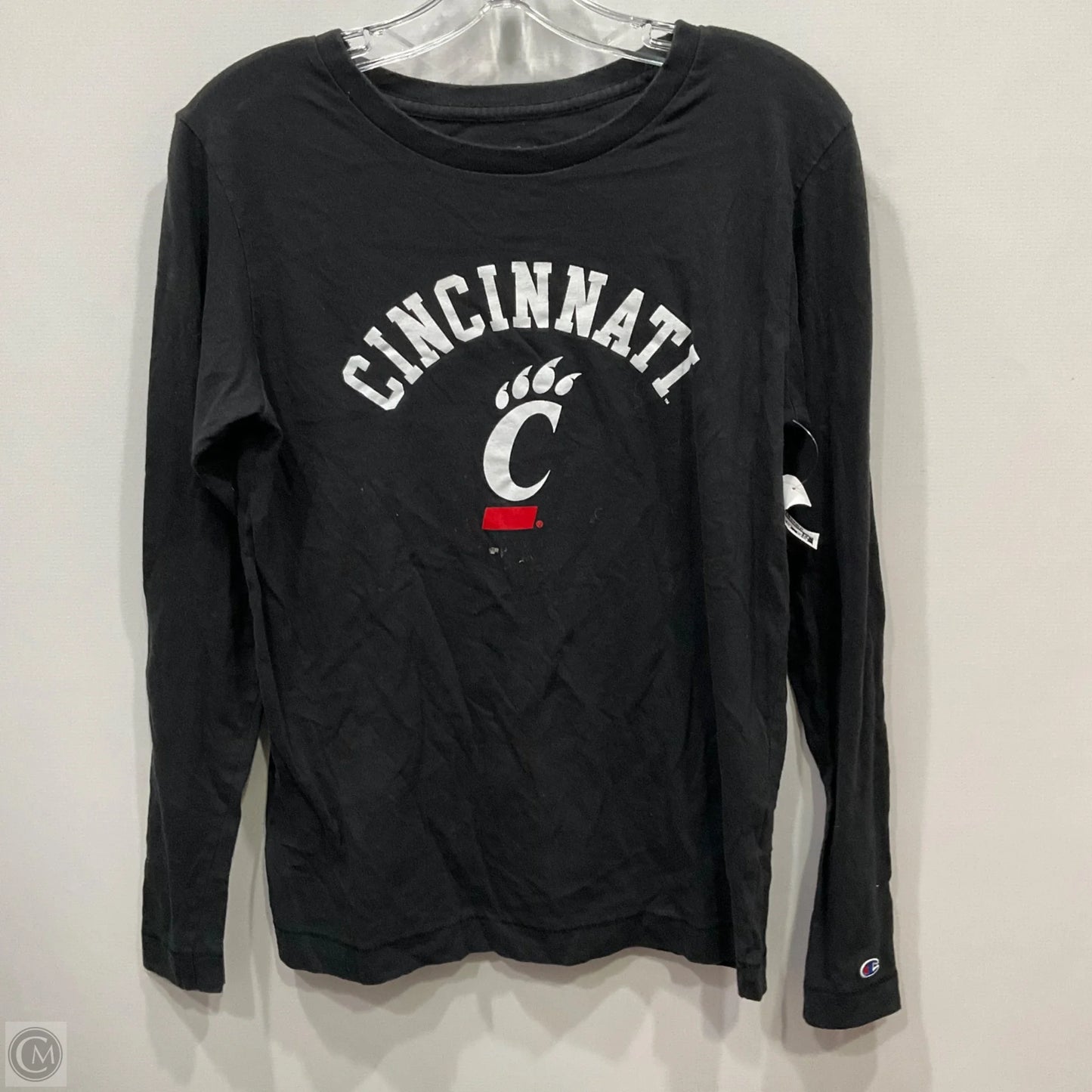 Top Long Sleeve Basic By Champion In Black, Size: S