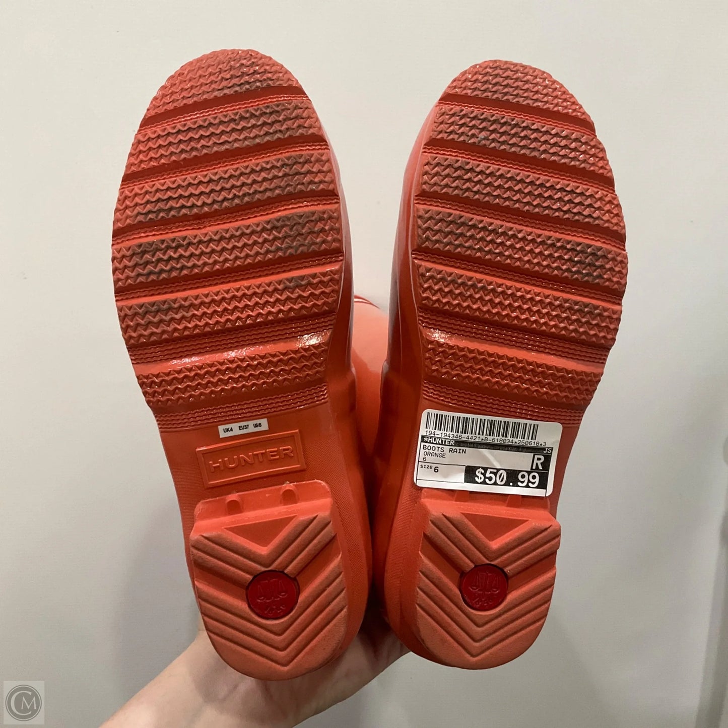 Boots Rain By Hunter In Orange, Size: 6