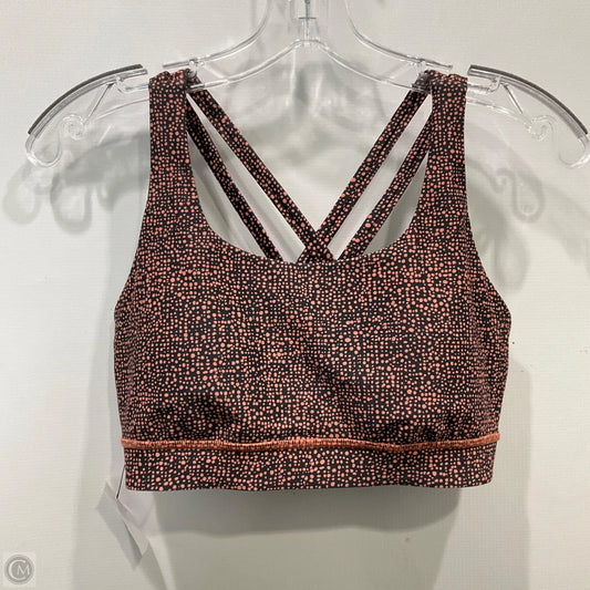 Athletic Bra By Lululemon In Black & Orange, Size: 6
