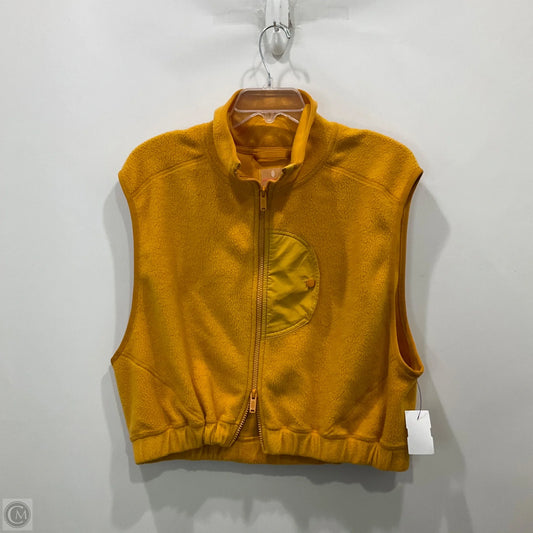 Vest Faux Fur & Sherpa By Free People In Yellow, Size: M