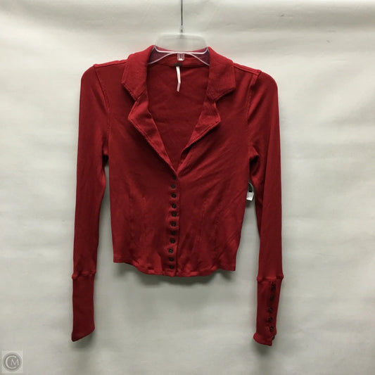 Top Long Sleeve By Free People In Red, Size: S