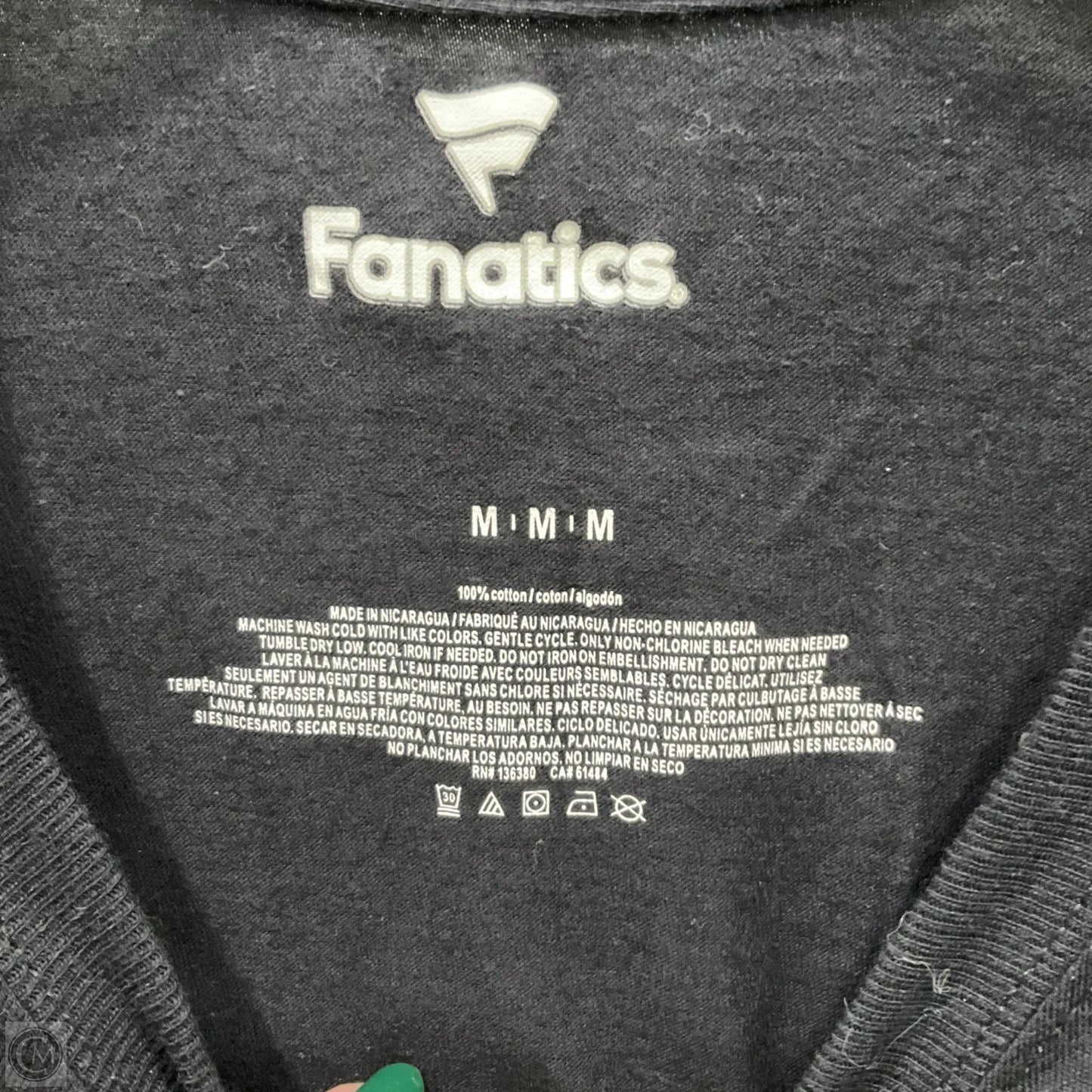 Top Short Sleeve By Fanatics In Black, Size: M