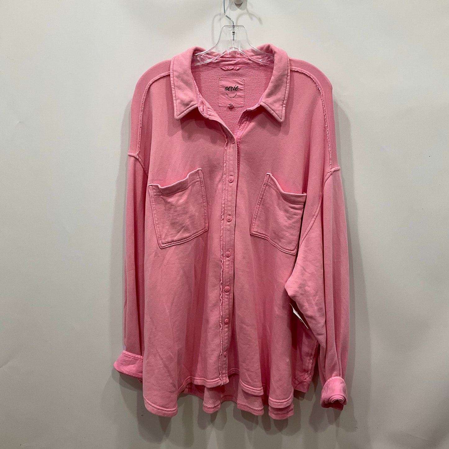 Top Long Sleeve By Aerie In Pink, Size: Xxl