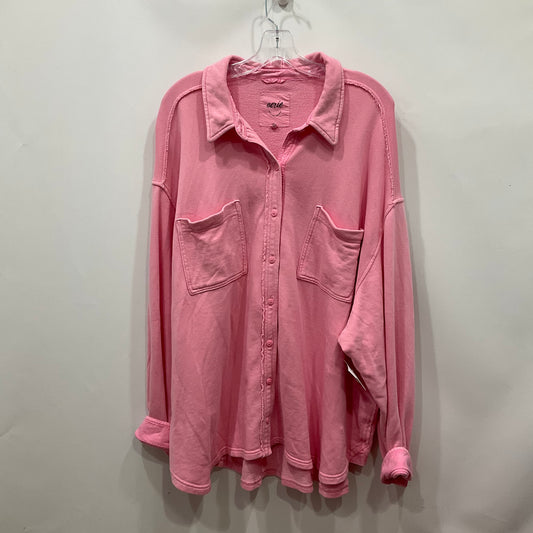 Top Long Sleeve By Aerie In Pink, Size: Xxl