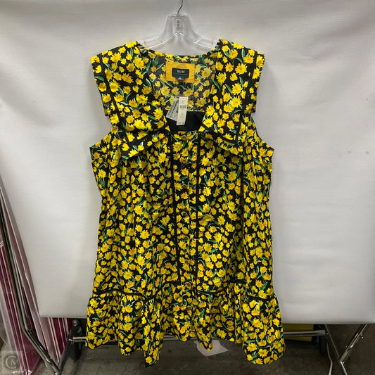 Dress Casual Short By Maeve In Black & Yellow, Size: 2x