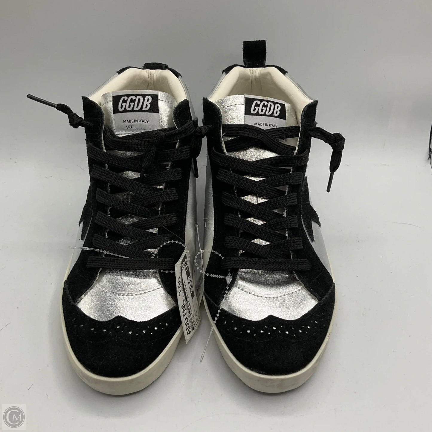 Shoes Luxury Designer By Golden Goose In Silver, Size: 9