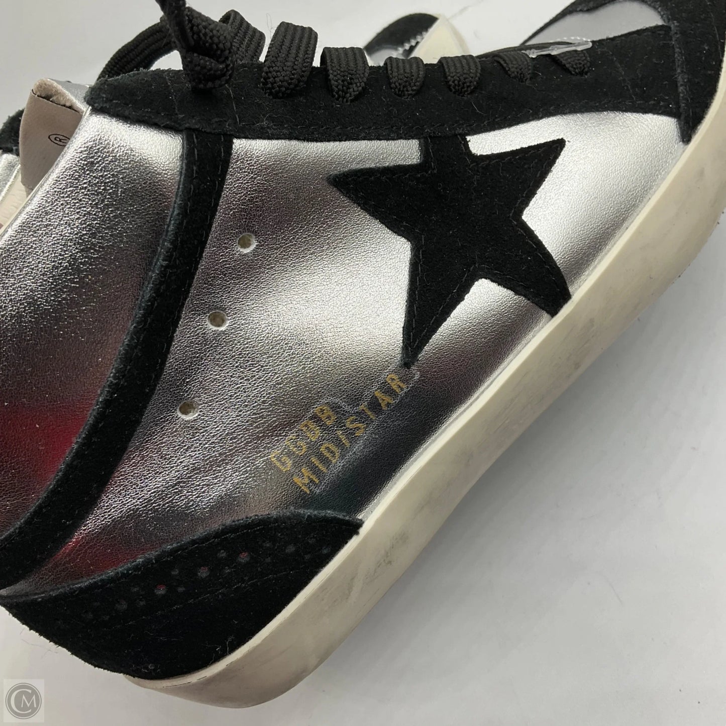 Shoes Luxury Designer By Golden Goose In Silver, Size: 9