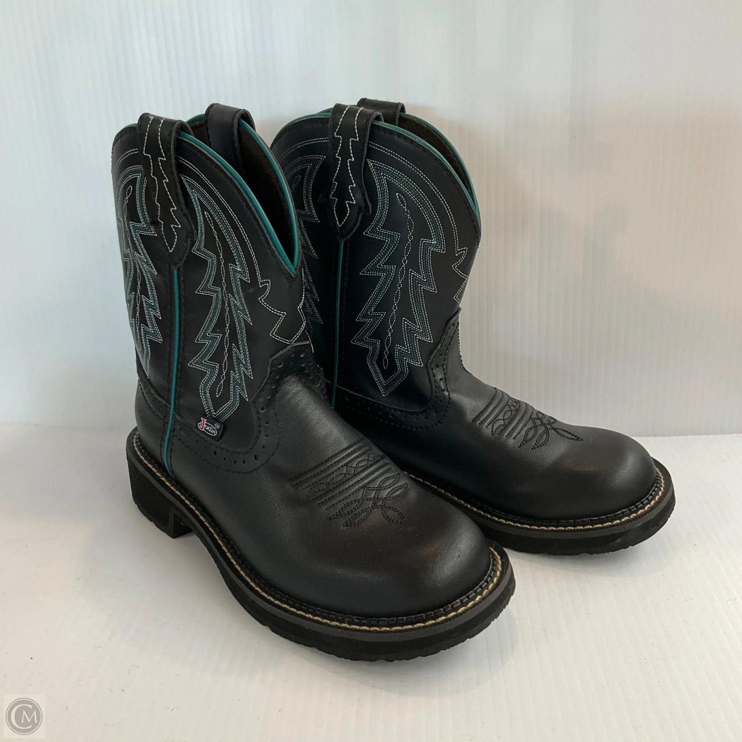 Boots Western By Justin In Black, Size: 7