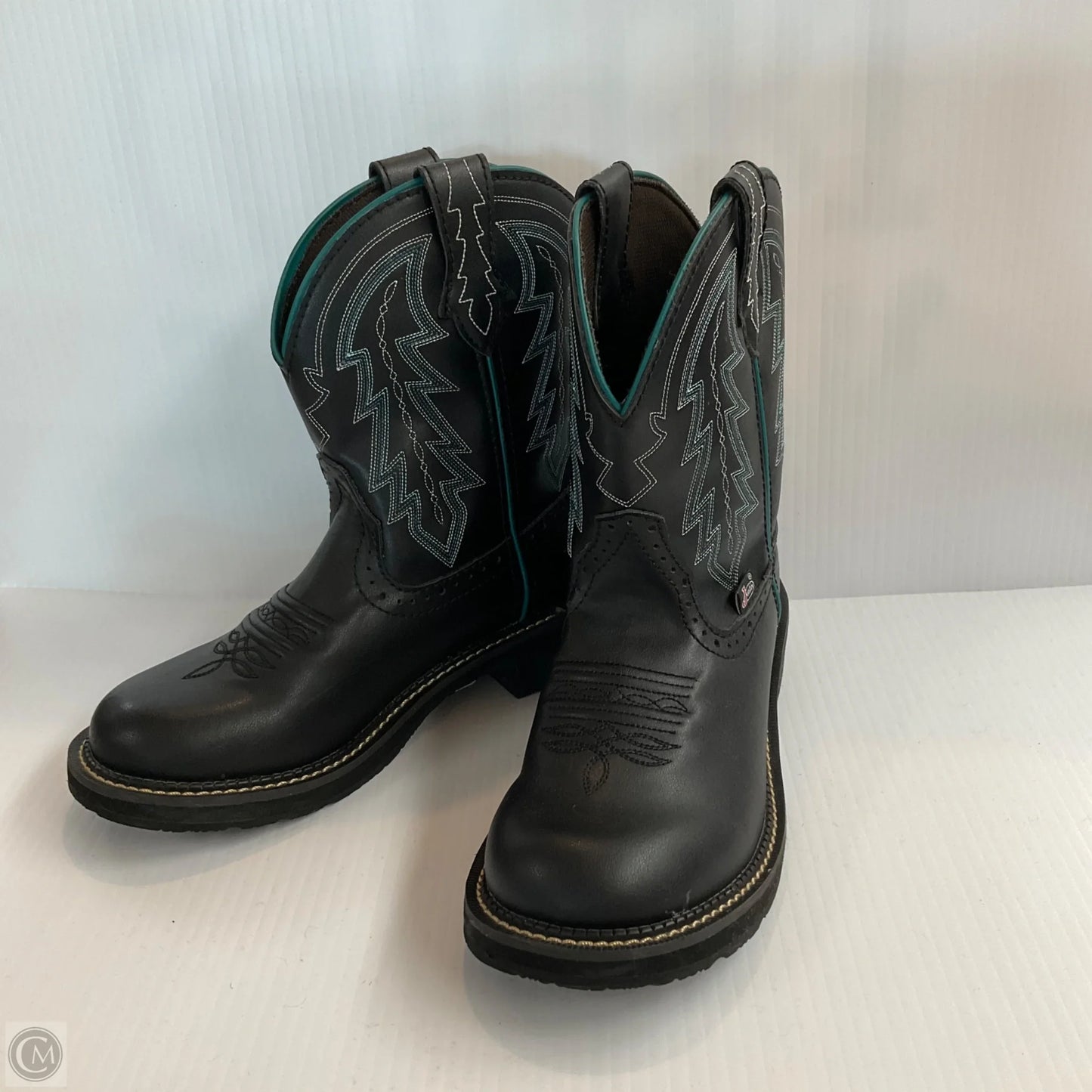 Boots Western By Justin In Black, Size: 7