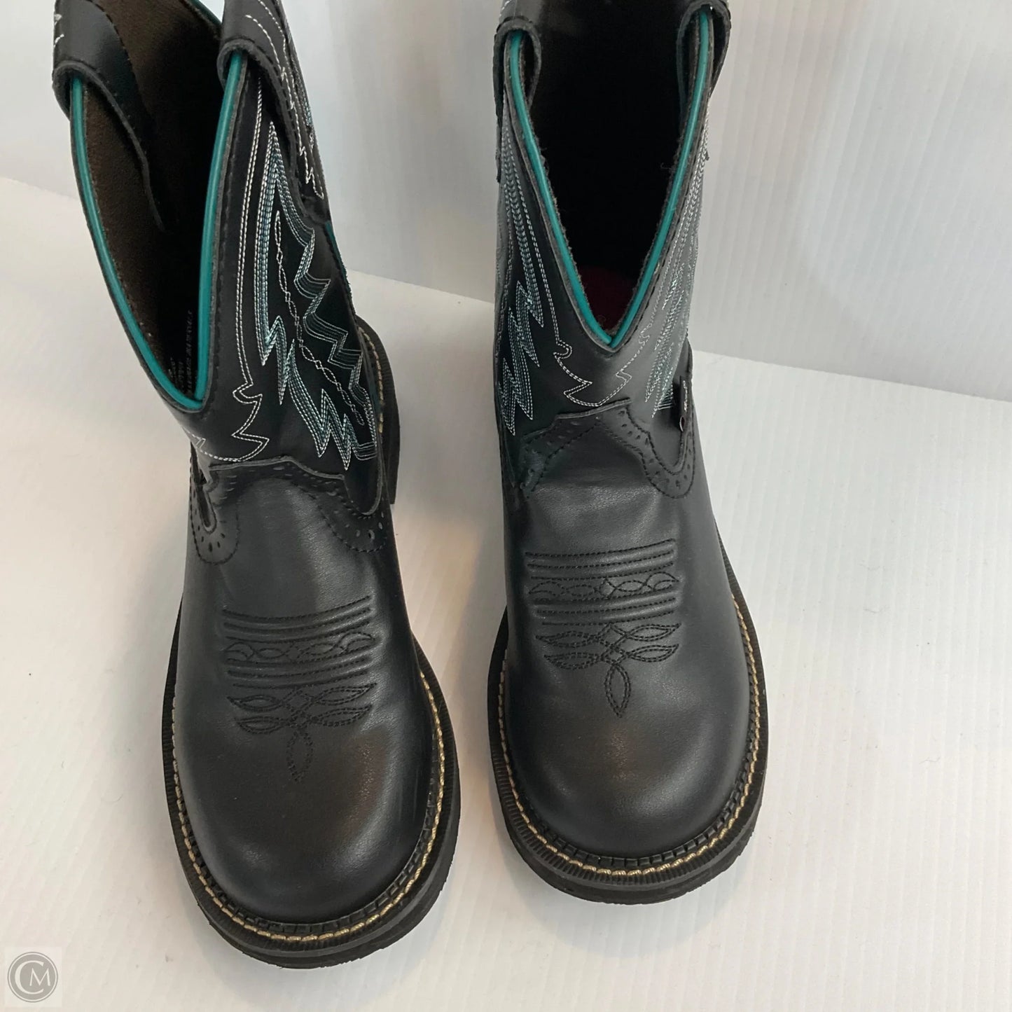 Boots Western By Justin In Black, Size: 7