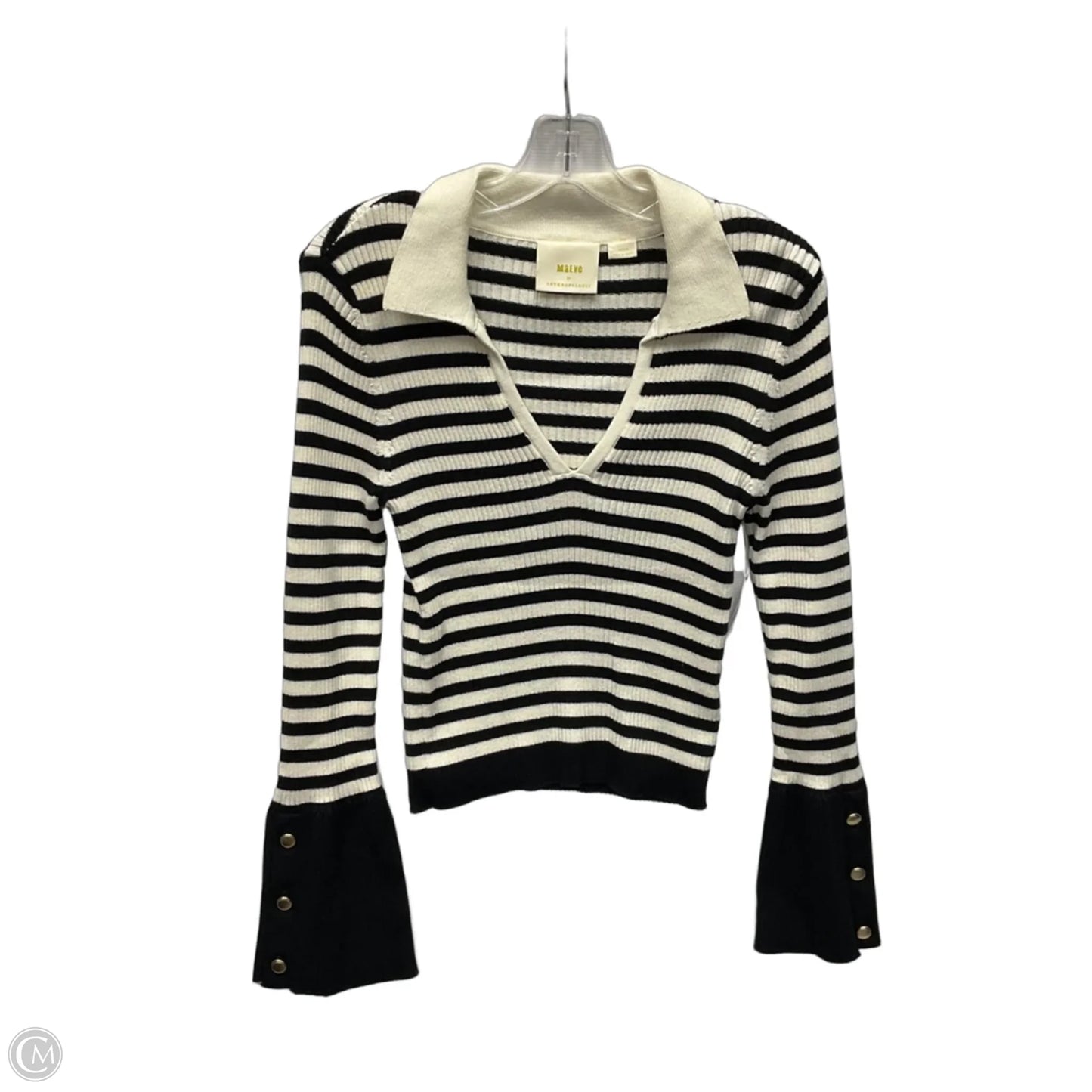 Top Long Sleeve By Maeve In Striped Pattern, Size: M