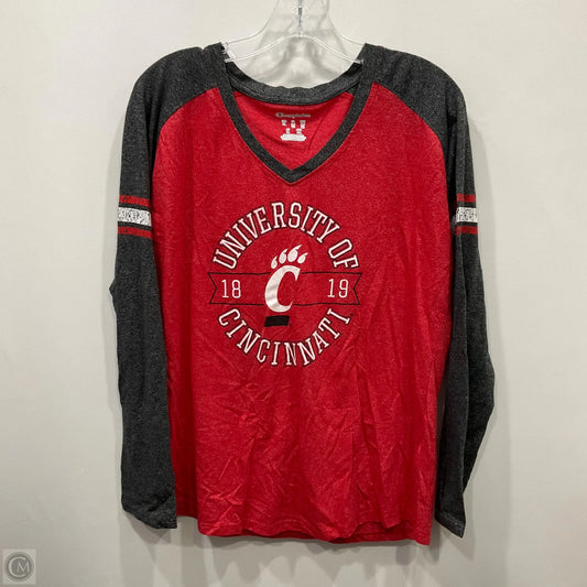 Top Long Sleeve By Champion In Red, Size: Xl
