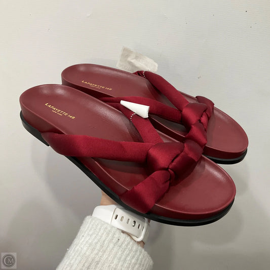 Sandals Designer By Lafayette 148 In Red, Size: 8.5