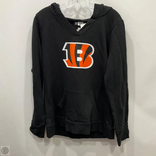 Sweatshirt Hoodie By Nfl In Black & Orange, Size: M
