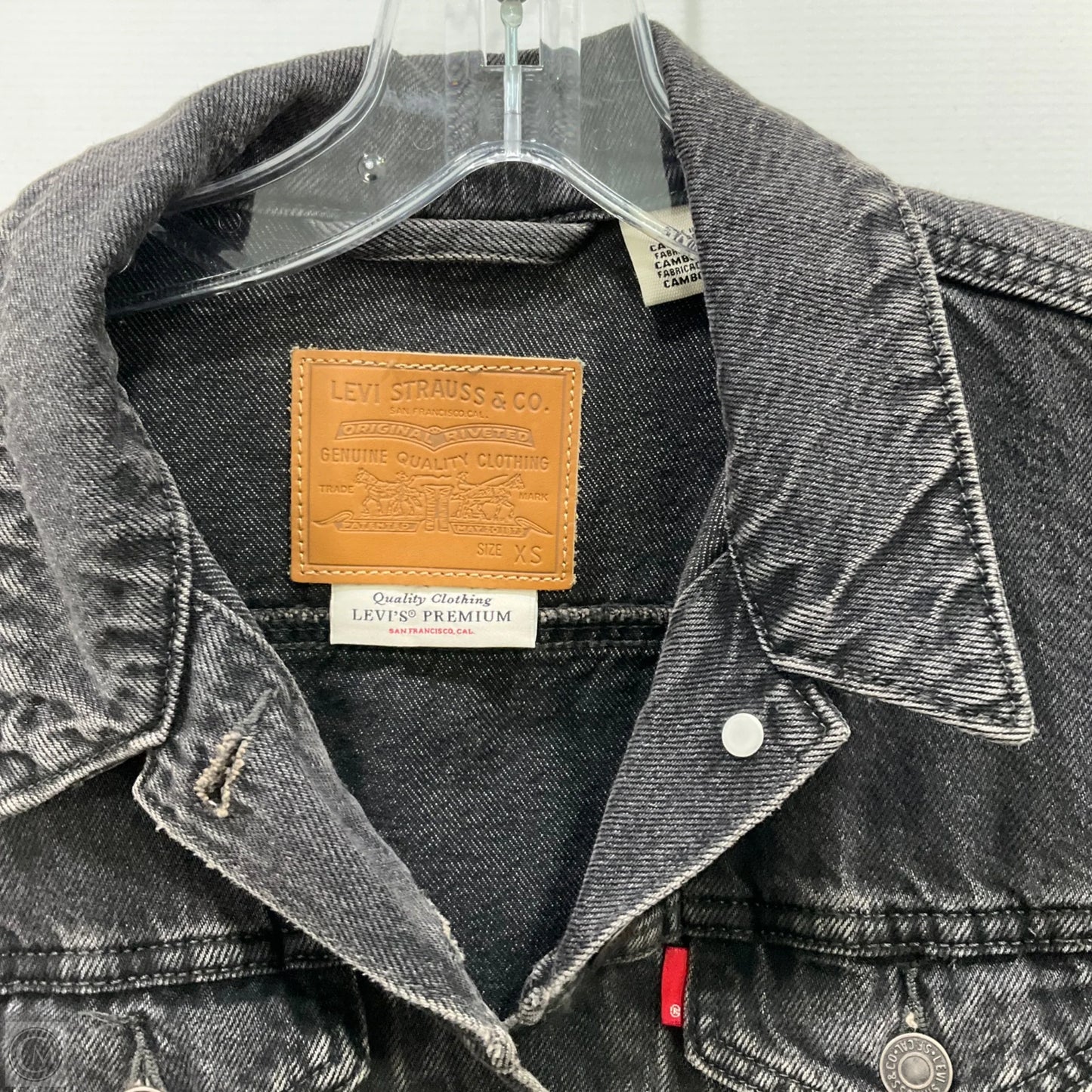 Jacket Denim By Levis In Black, Size: M