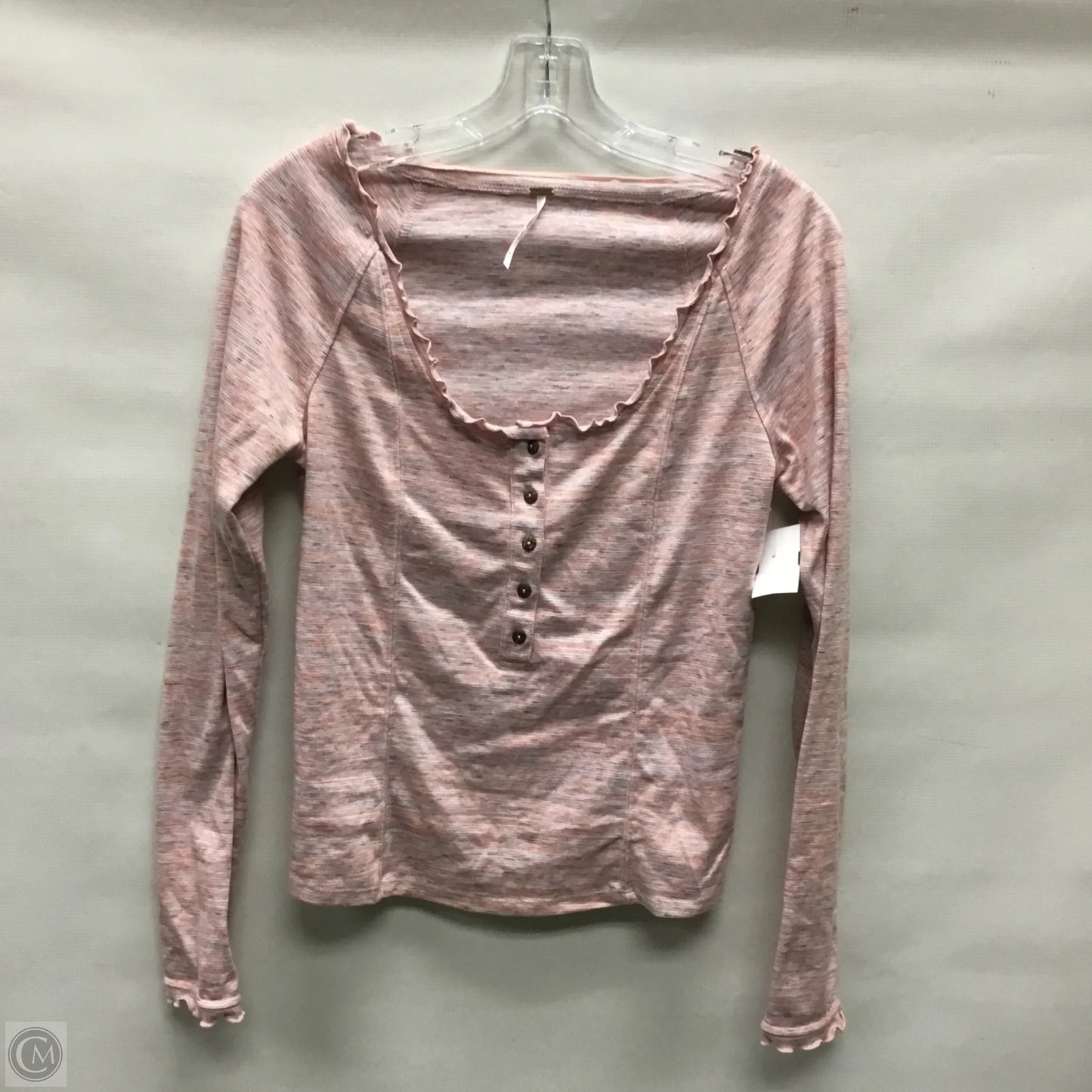 Top Long Sleeve By Free People In Pink, Size: S