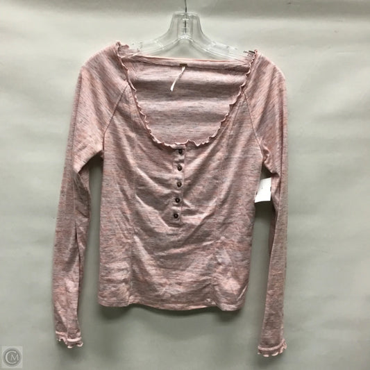 Top Long Sleeve By Free People In Pink, Size: S