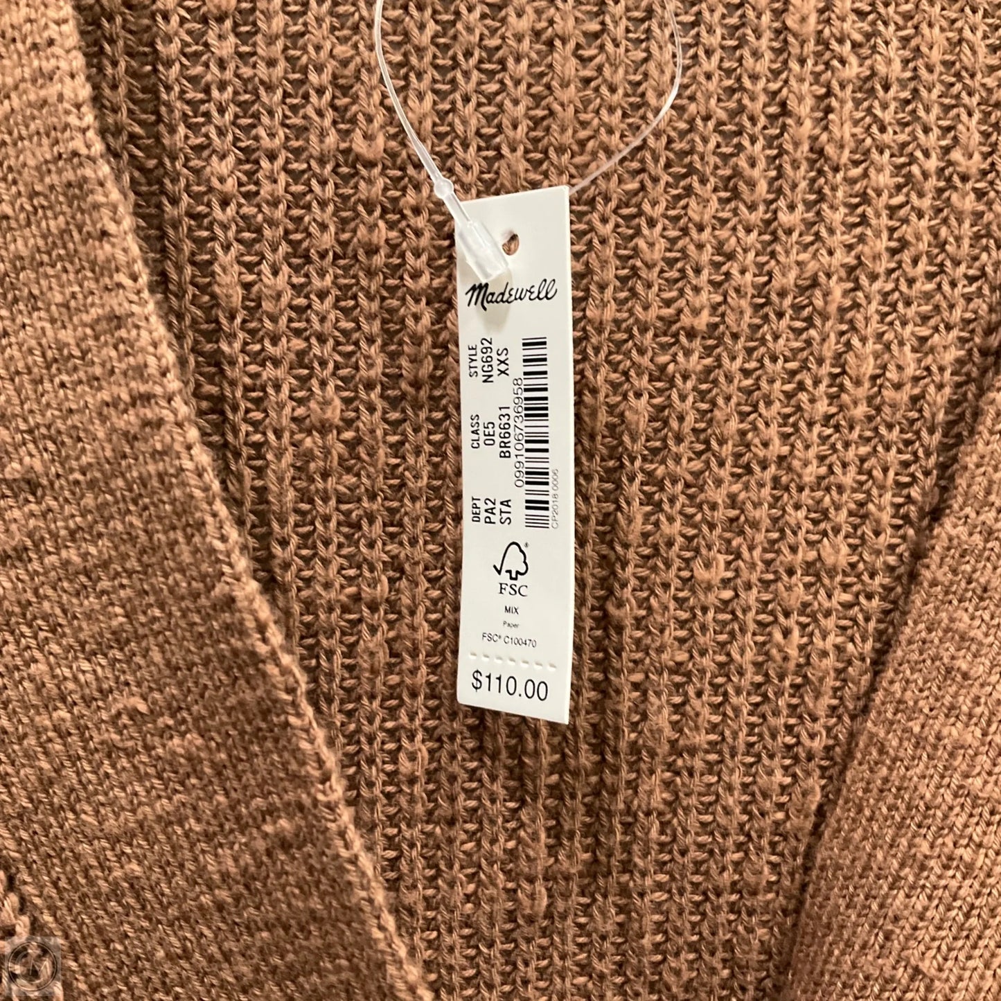 Cardigan By Madewell In Brown, Size: Xs