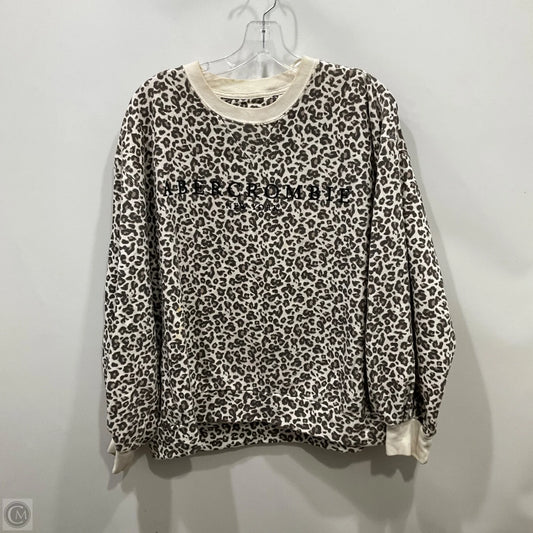 Sweatshirt Crewneck By Abercrombie And Fitch In Animal Print, Size: L