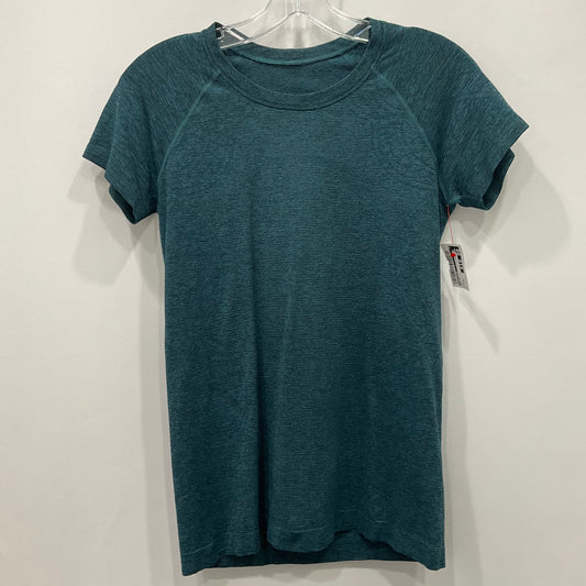 Top Short Sleeve By Lululemon In Blue, Size: 10