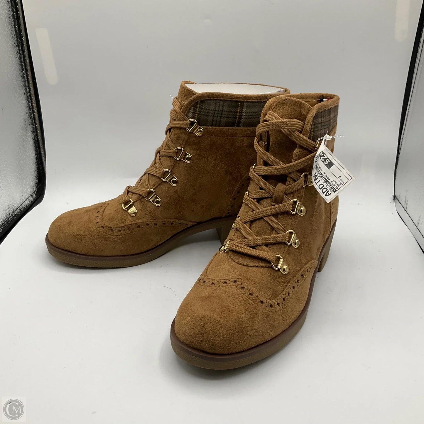 Boots Ankle Heels By Tommy Hilfiger In Brown, Size: 9