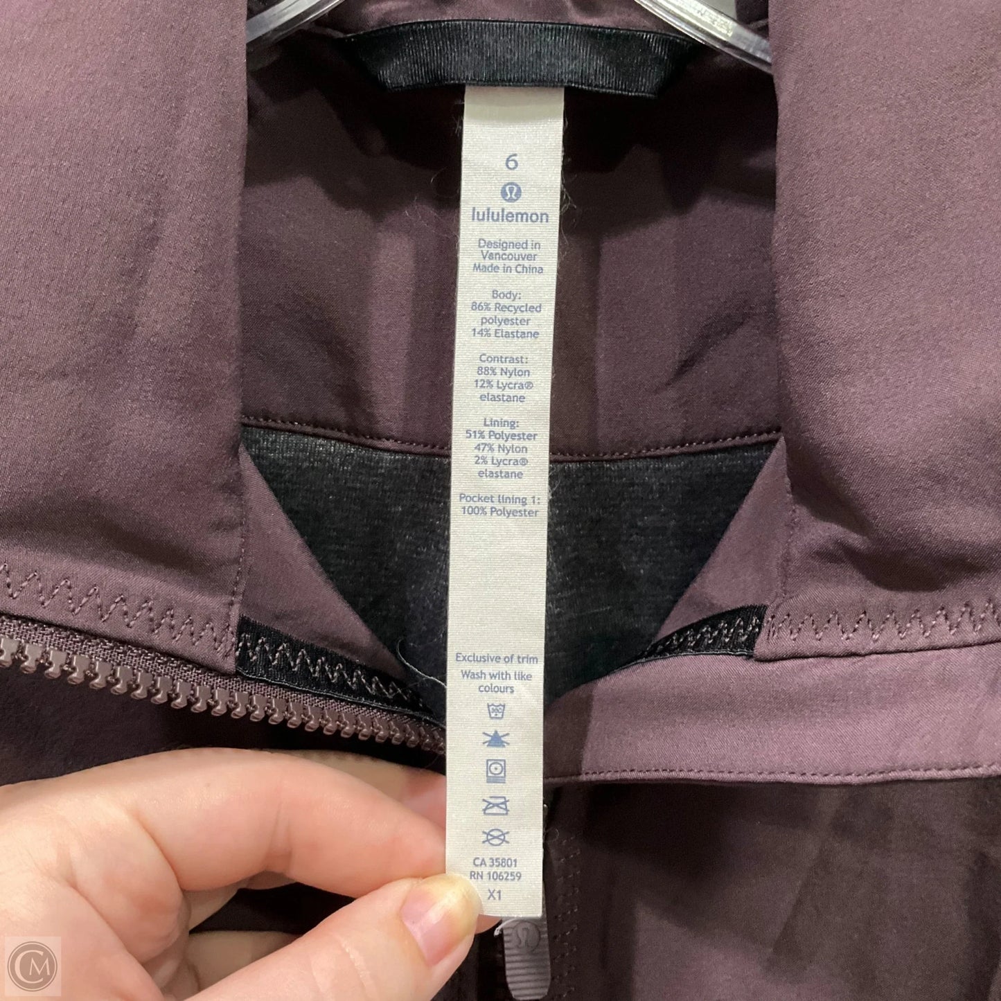 Athletic Jacket By Lululemon In Purple, Size: 6