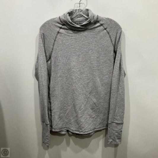 Athletic Top Long Sleeve Collar By Lululemon In Striped Pattern, Size: 6