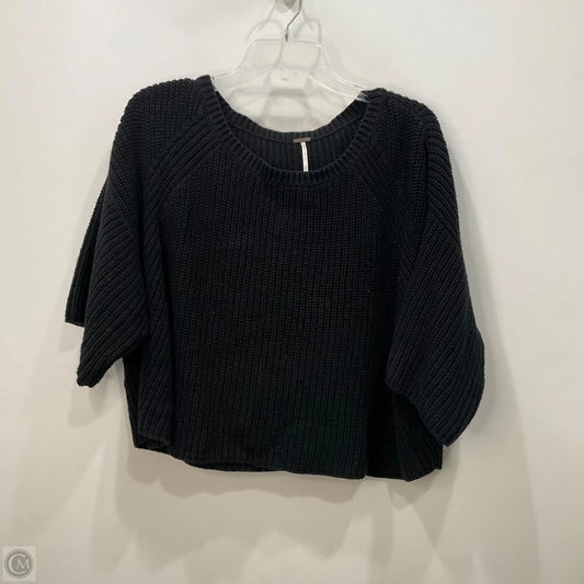Sweater Short Sleeve By Free People In Black, Size: M