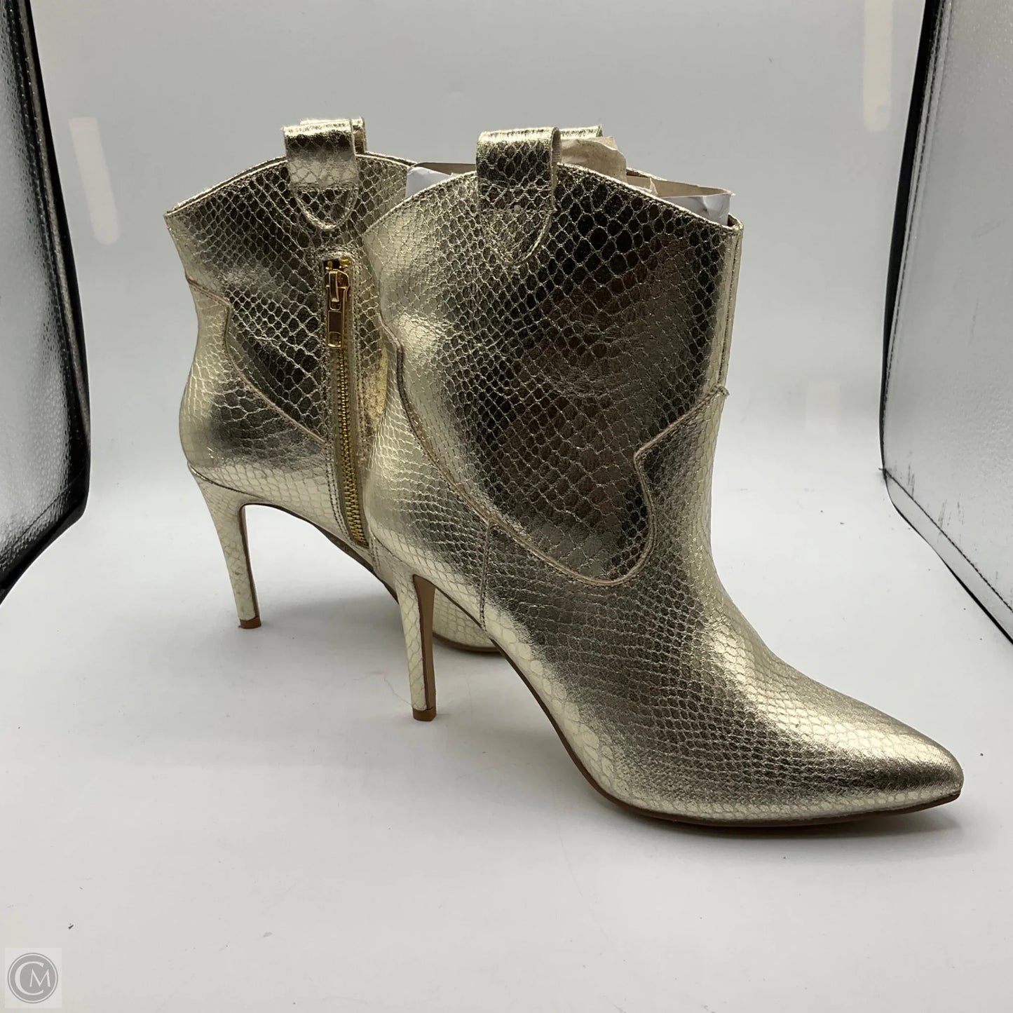 Boots Ankle Heels By Shu Shop In Gold, Size: 6