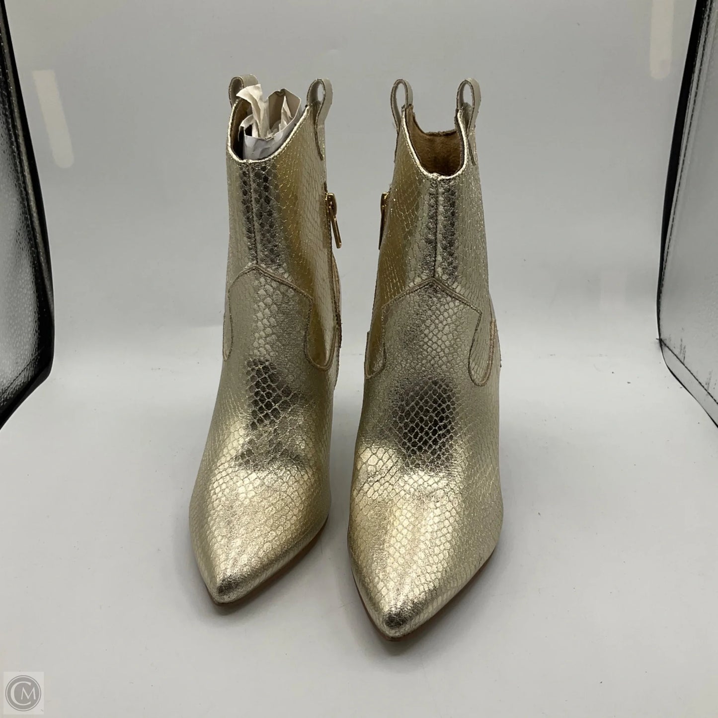 Boots Ankle Heels By Shu Shop In Gold, Size: 6