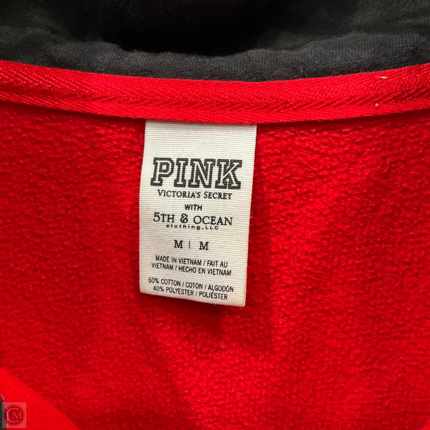 Sweatshirt Collar By Pink In Red, Size: M