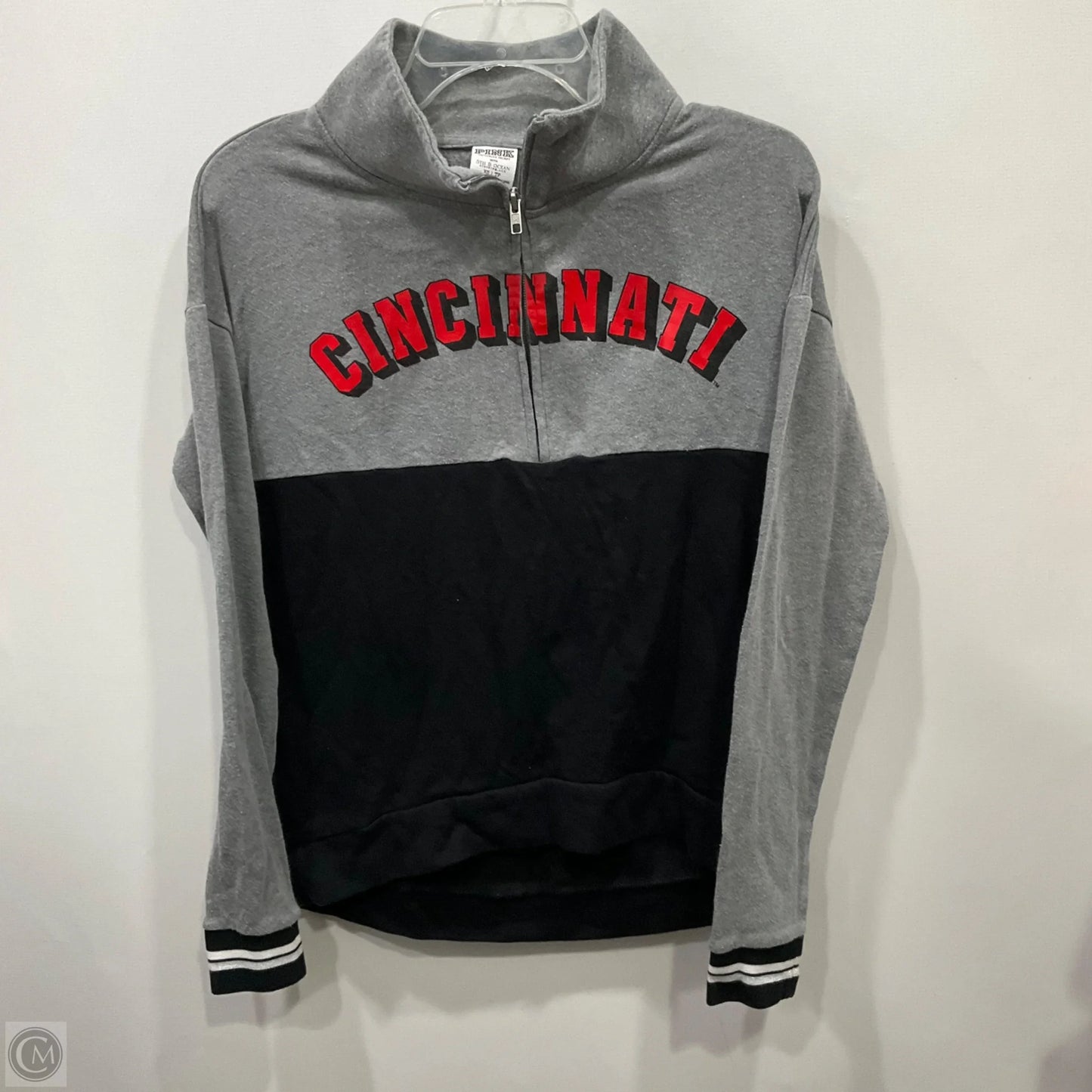 Sweatshirt Collar By Pink In Grey, Size: Xs