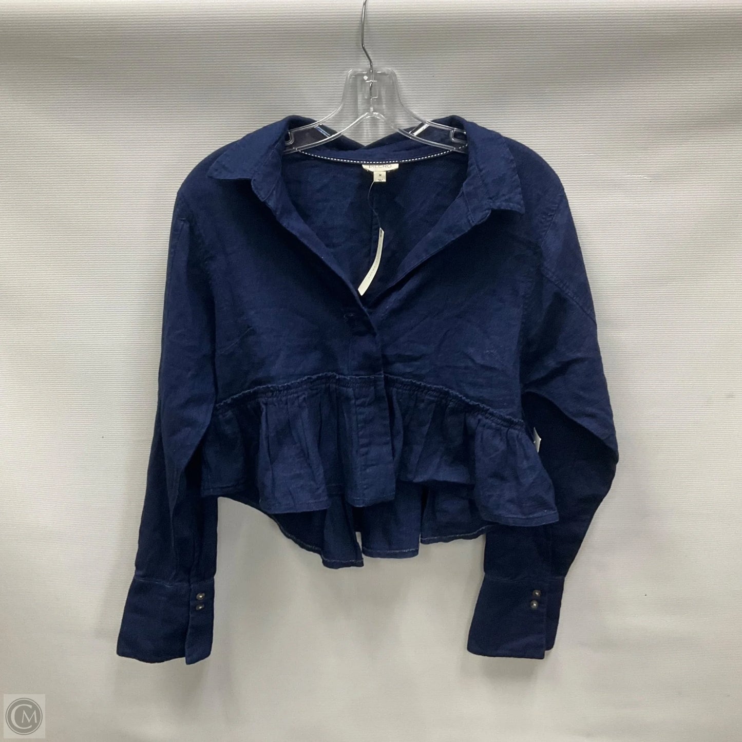 Top Long Sleeve By Pilcro In Blue, Size: M