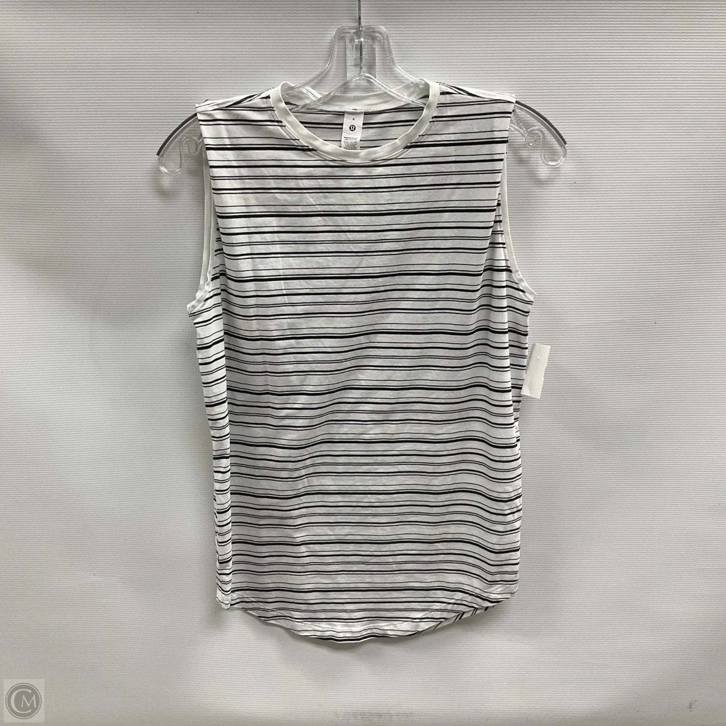 Athletic Tank Top By Lululemon In Striped Pattern, Size: 4