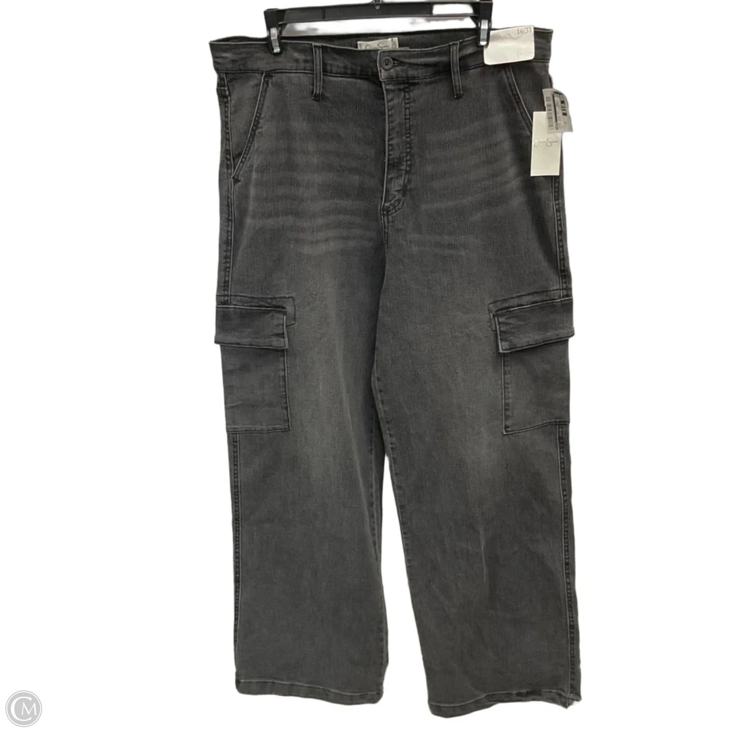 Jeans Wide Leg By Jets In Black Denim, Size: 16