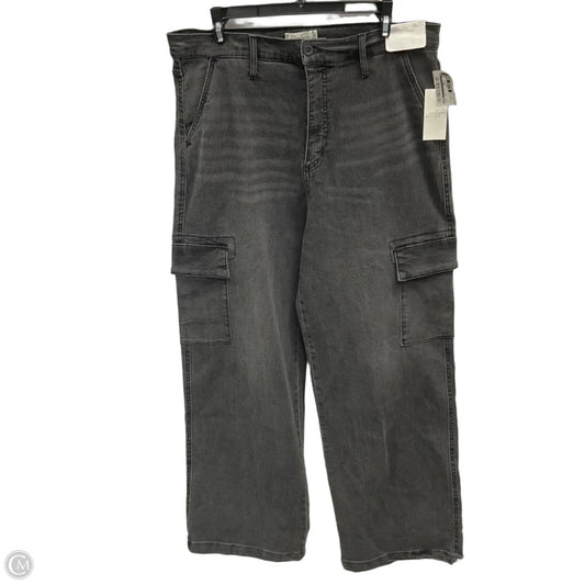 Jeans Wide Leg By Jets In Black Denim, Size: 16